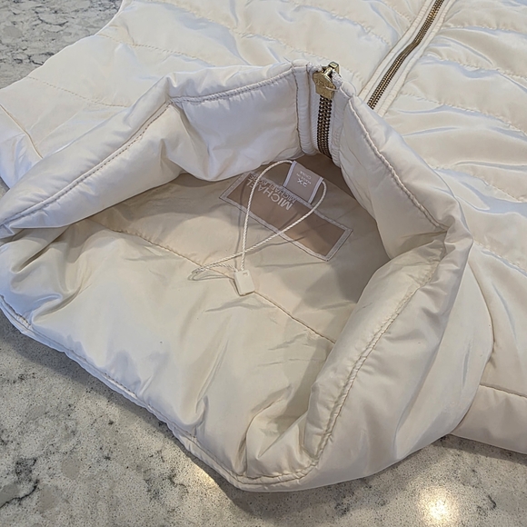 Michael Michael Kors Women's Bone / Off White Puffer Quilted Vest Size 2X Like N - Picture 15 of 16